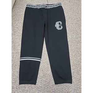 CROOKS & CASTLES BLACK-GREY JOGGER SWEATPANTS Logo 42x30